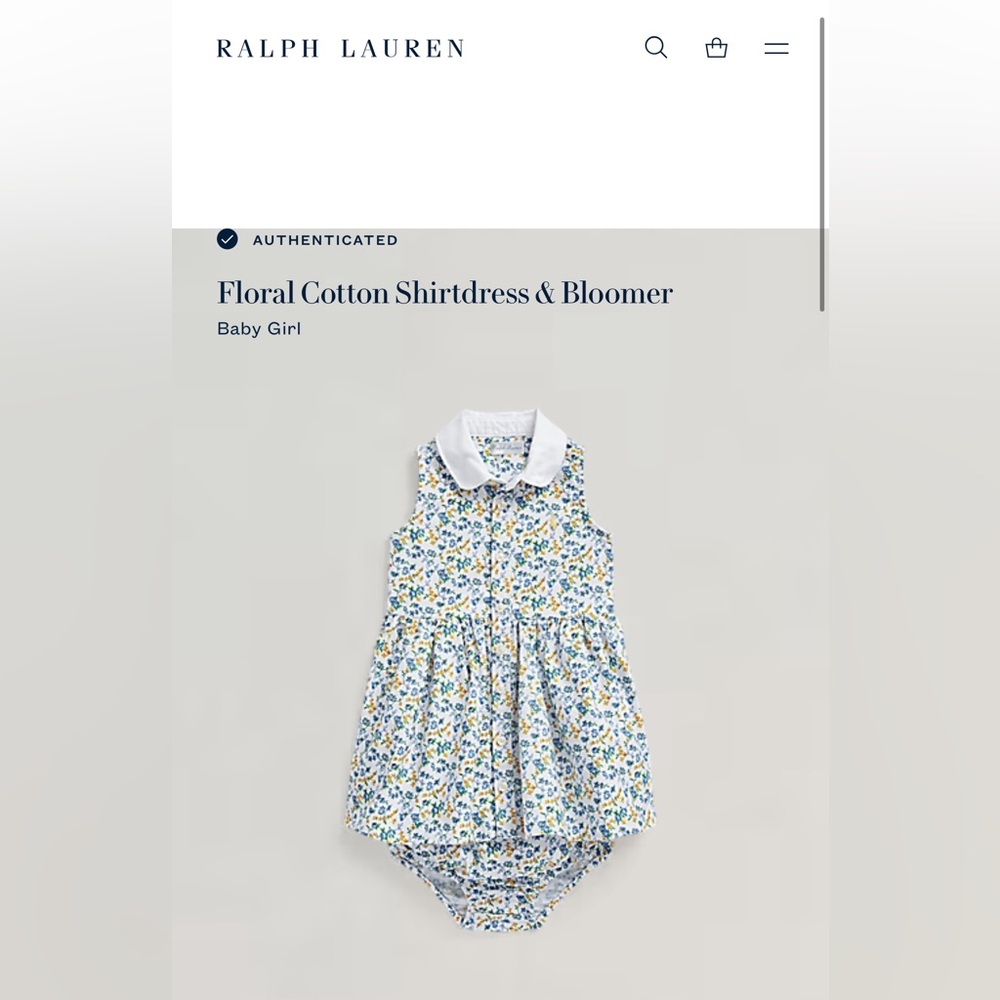Ralph Lauren Baby Dress with Blue and Yellow Floral Design